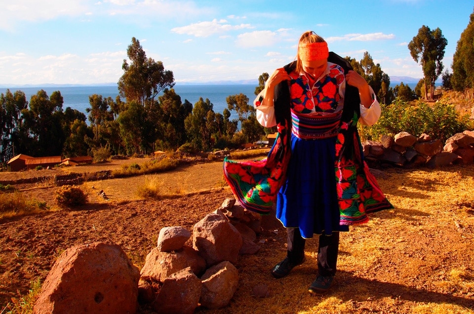 Jezioro Titicaca i wyspa Amantani. PerƗy poƗudniowego Peru
